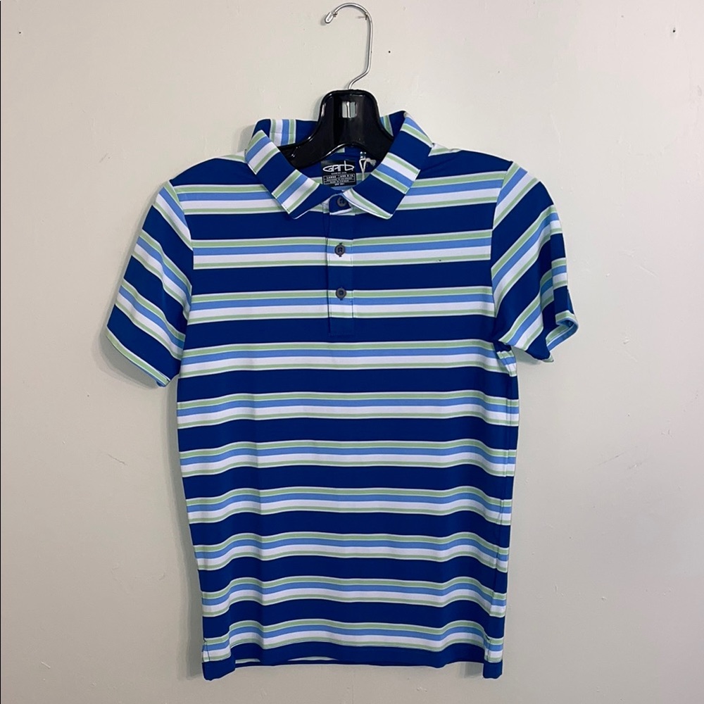 Garb Striped Blue Polo Shirt for Kids